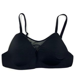 Victoria’s Secret Black Mesh Neck V-Neck No Underwire Bra Bralette 32B Witchy
